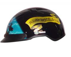 Helmets Inc. Vented Blue Cross Half Helmet