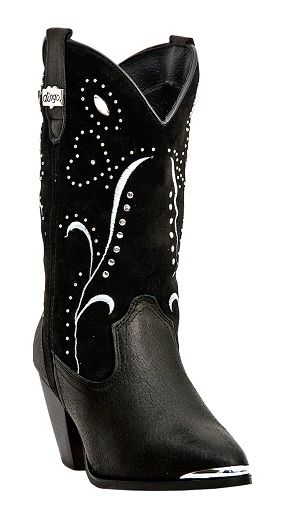 Womens Dingo Studded Suede Boots Black