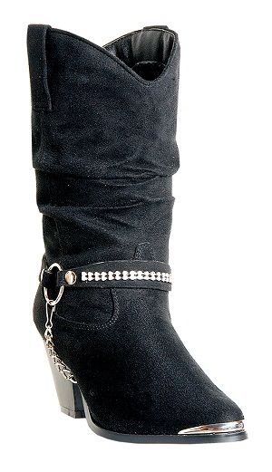 Womens Dingo Boot Black Micro Suede