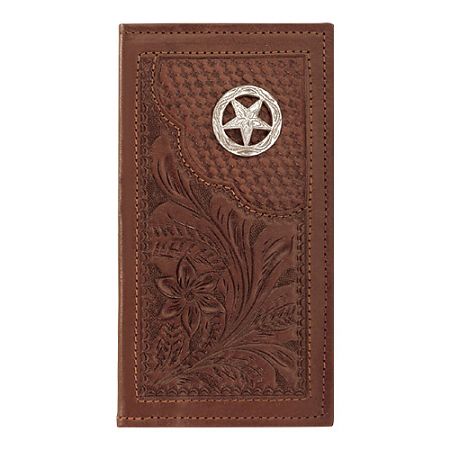 American West Mahogany Leather Mens Rodeo Wallet