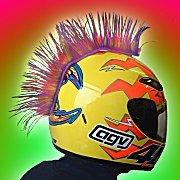 Multicolored Motorcycle Helmet Mohawk