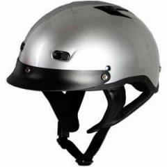 Vented Silver Half Helmet