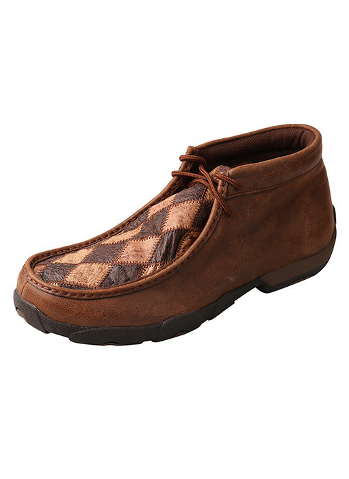 Men’s Driving Moccasins – Oiled Saddle Ostrich/Bomber Ostrich
