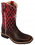 Youth Twisted X Chocolate & Red Pull-On Cowboy Boots